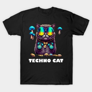 Techno T-Shirt - Techno Cat Organism - Catsondrugs.com - Techno, rave, edm, festival, techno, trippy, music, 90s rave, psychedelic, party, trance, rave music, rave krispies, rave flyer T-Shirt T-Shirt T-Shirt T-Shirt